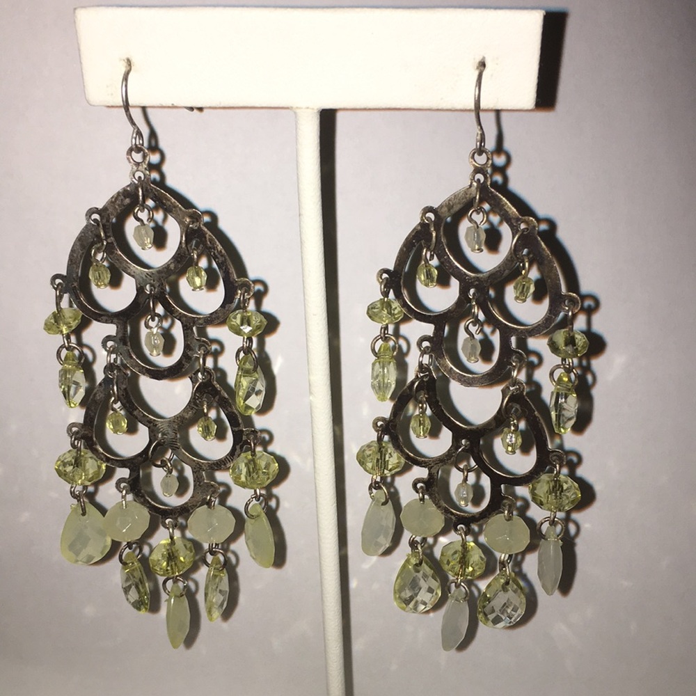 Yellow Chrystal Chandelier Earrings